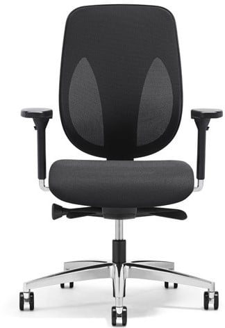 [GIRO0018] Bureaustoel 353-4029 (Xtreme), 4D armleuningen kunststof softpad, kunststof kruisvoet, zitting stof Xtreme EXR009 zwart, netrug RUN60999 zwart, rubberen wielen 65 mm